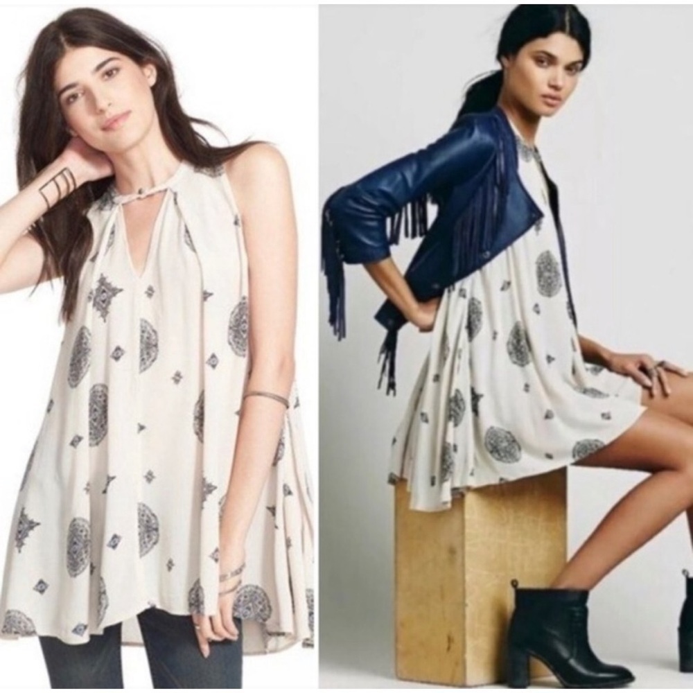 Free People Medallion Tree Swing Dress Tunic Small